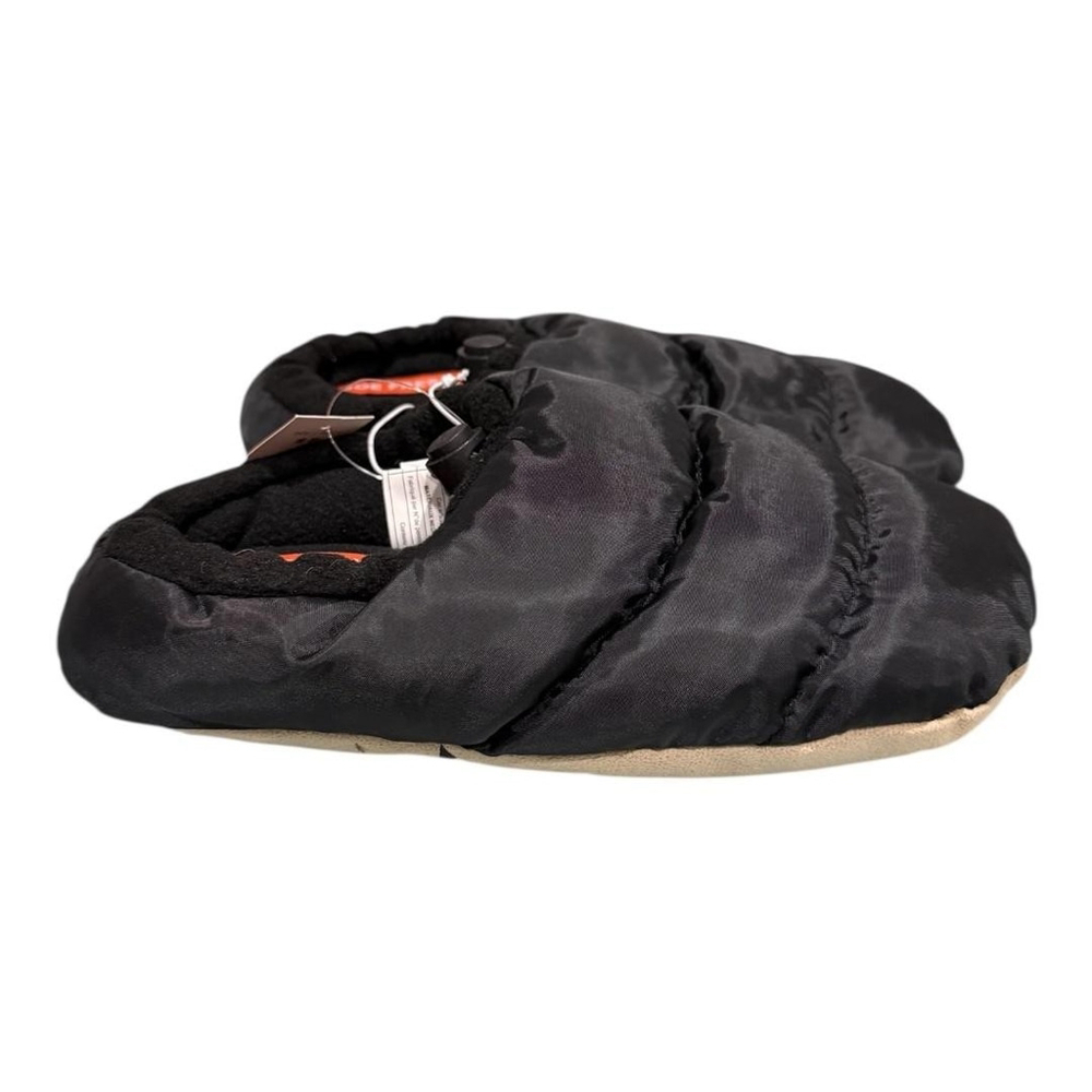 Joe Fresh Slippers Womens Size 6 Black Puffer Fleece Lined House Shoes Winter